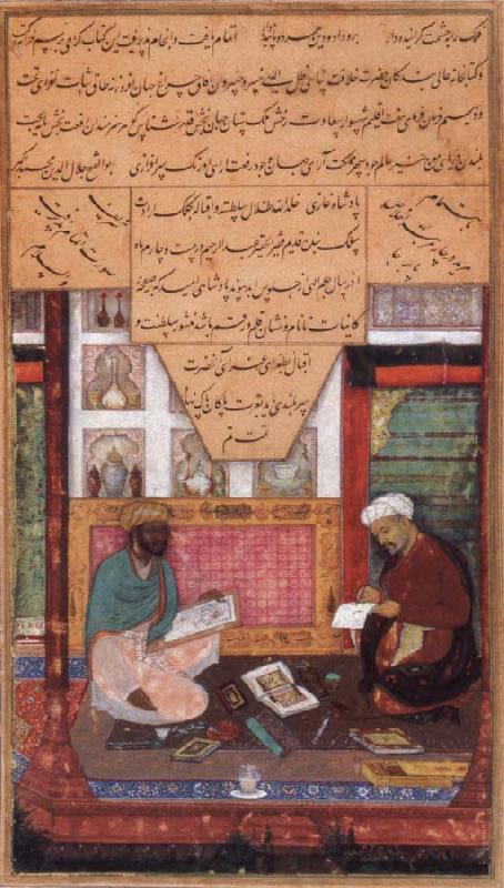 unknow artist The Scribe Abd ur Rahim of Herat ,Known as the Amber Stylus and the painter Dawlat,Work Face to Face Sweden oil painting art
